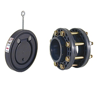Клапан обратный межфланцевый, ПВХ, EPDM, D 200 мм, PN 6, с установочным комплектом