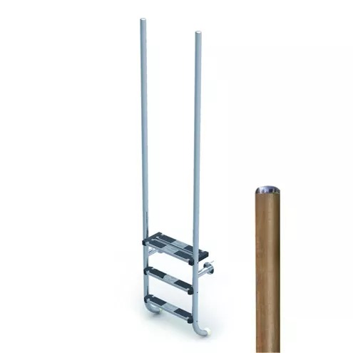 Лестница Elegance с деревянными поручнями, кол-во ступеней 4, AISI-316