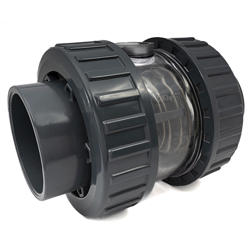 Клапан обратный подпружиненный ПВХ прозрачный, EPDM Neisco, разбор. муфт. оконч-я (клеевой) D90 PN16