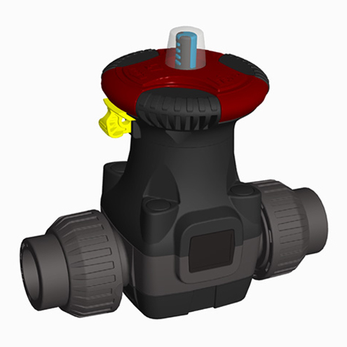 Вентиль мембранный, ПВХ, EPDM, D 32 мм, PN 10, разборное муфтовое окончание