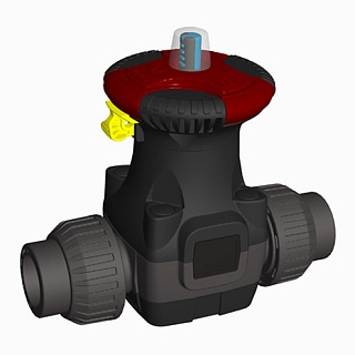 Вентиль мембранный, ПВХ, EPDM, D 50 мм, PN 10, разборное муфтовое окончание