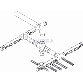 Отвод перфорированный  1 1/2" для фильтров "Praga" D. 1600/110 мм, комплект с опорой